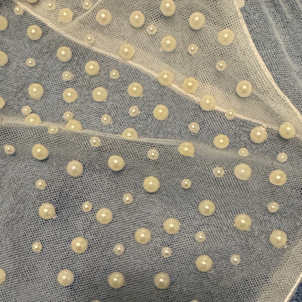Elegant Sheer Pearl-Embellished Capelet - Picture 2 of 3